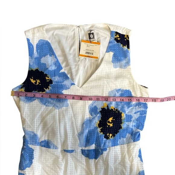 Anne Klein Blue White Floral Sleeveless Midi Dress Women’s Small Textured Print - Picture 6 of 9
